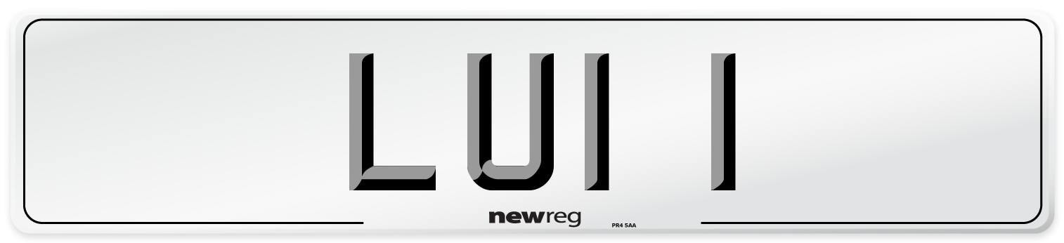 LUI 1 Number Plate from New Reg